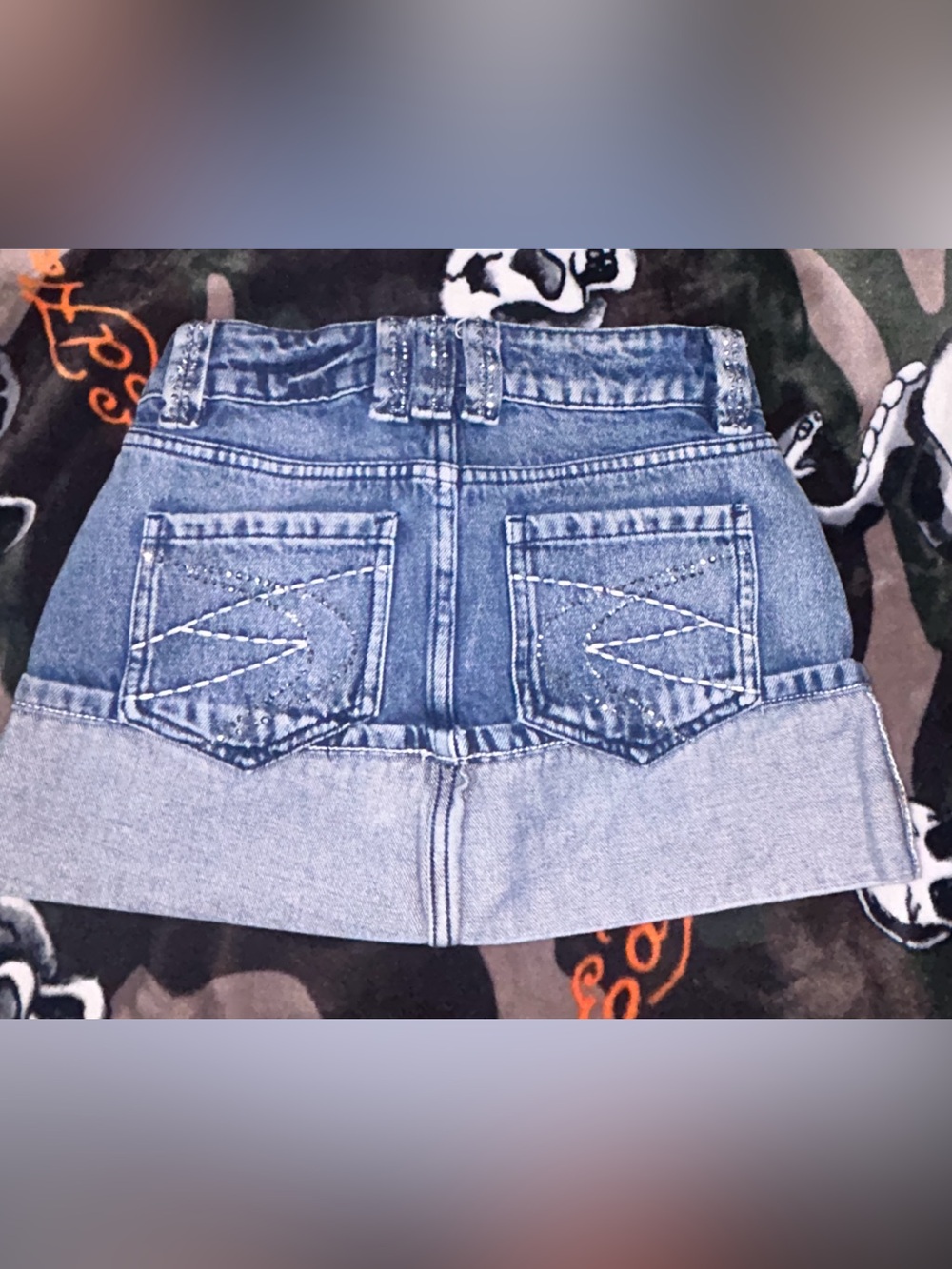 Jaded London Washed Blue Denim Mini Shorts with Cuffed Hem